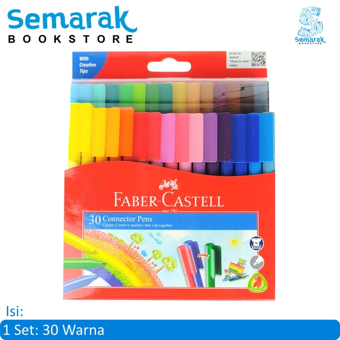 

Hemat Spidol Warna Kreatif Faber Castell Connector Pen - Set 30 Warna Limited