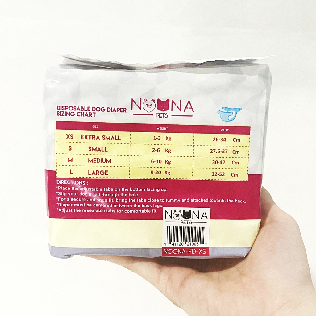 Noona Pets Pampers Popok Anjing Kucing Betina - Female Dog Diapers Per 1 Pak