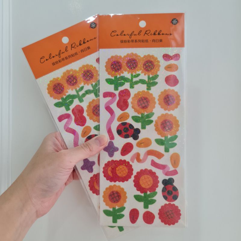 

Sunflower Ladybug Confetti Stickers Deco Sticker Bujo Journaling Korea Stationery Stationary ATK Import Bunga Floral Sticker Sheet