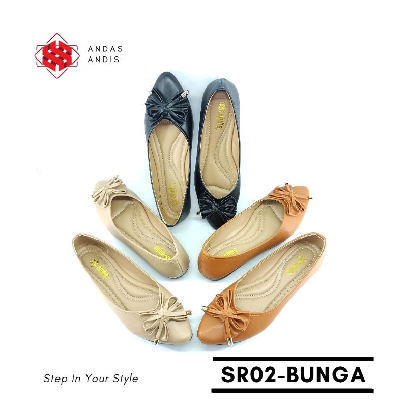 Andas Andis - Sepatu Flatshoes Wanita Bunga