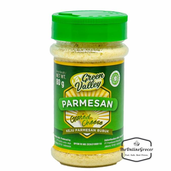 

Diskon Green Valley Grated Parmesan Cheese 80gr - Keju Parmesan parut Diskon