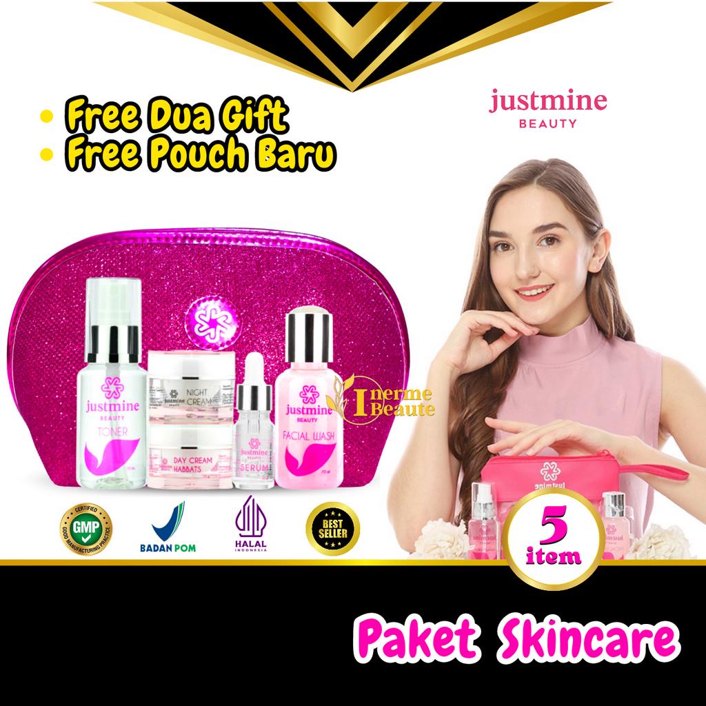 Justmine Beauty Skincare Bpom Paket Night Glow Acne Jelly Acne More dan Remove Spot - Paket Skincare