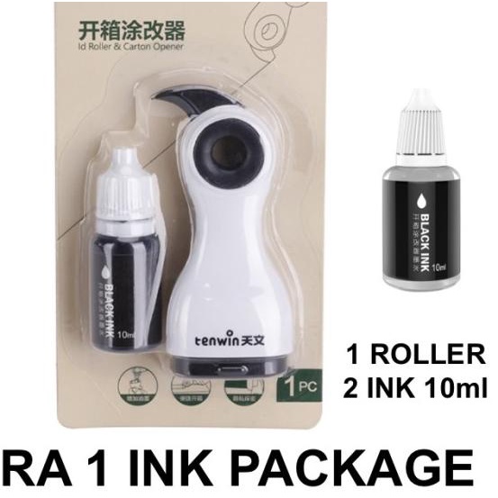 

☺ TENWIN 7605-1 Ink Roller Stempel Keamanan Privacy Seal WHITE - 1 Extra Ink ♟