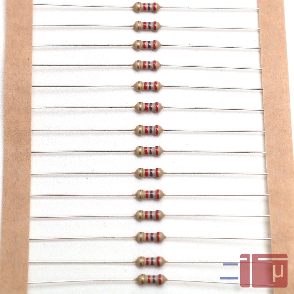 x10 Resistor 2K7 2.7K 1/4W Karbon 5% Taiwan Kaki Tembaga