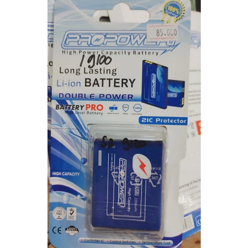 PRO POWER BATTERY BATRE SAMSUNG S2 9100 BATRE SAMSUNG 2200 MAH BATRE DOBEL POWER BATTERY