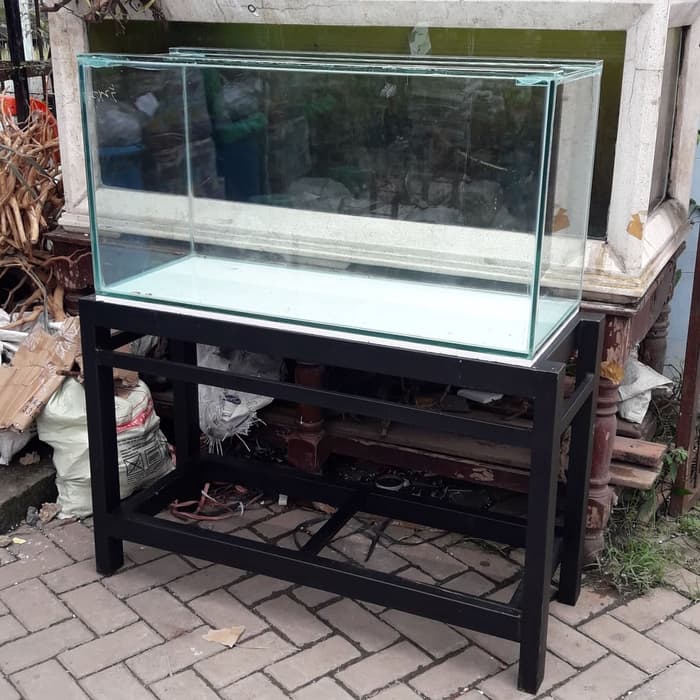 Aquarium Kaca 100x40x50 8MM Dan Rak Besi Hollow