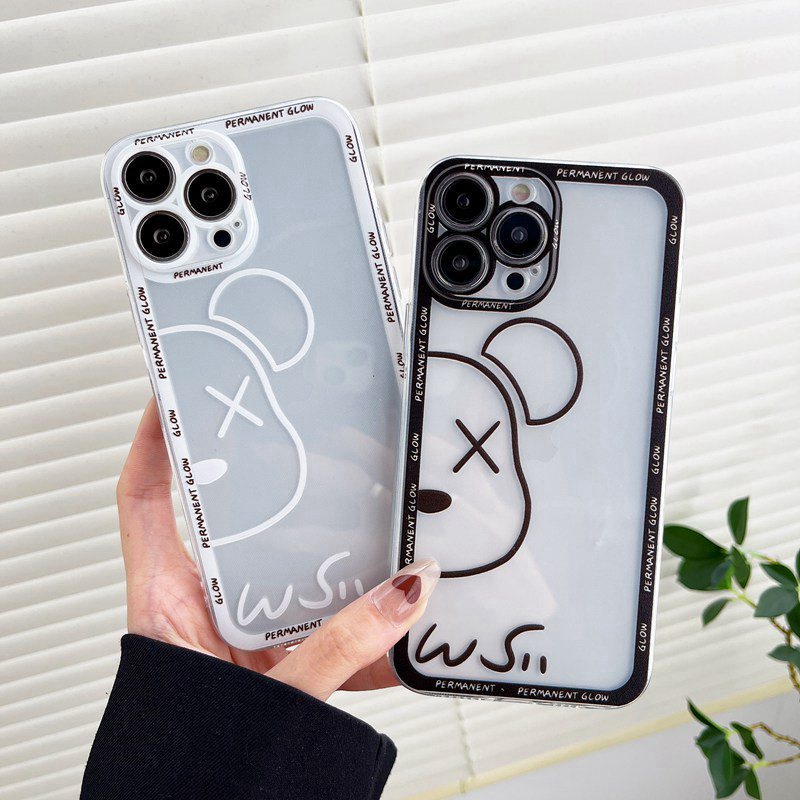 Half KAWS Bear Soft Case iP iPhone 11 12 13 Pro Max 6 6S 7 8 + Plus X XR SE 2020 XS Max Casing