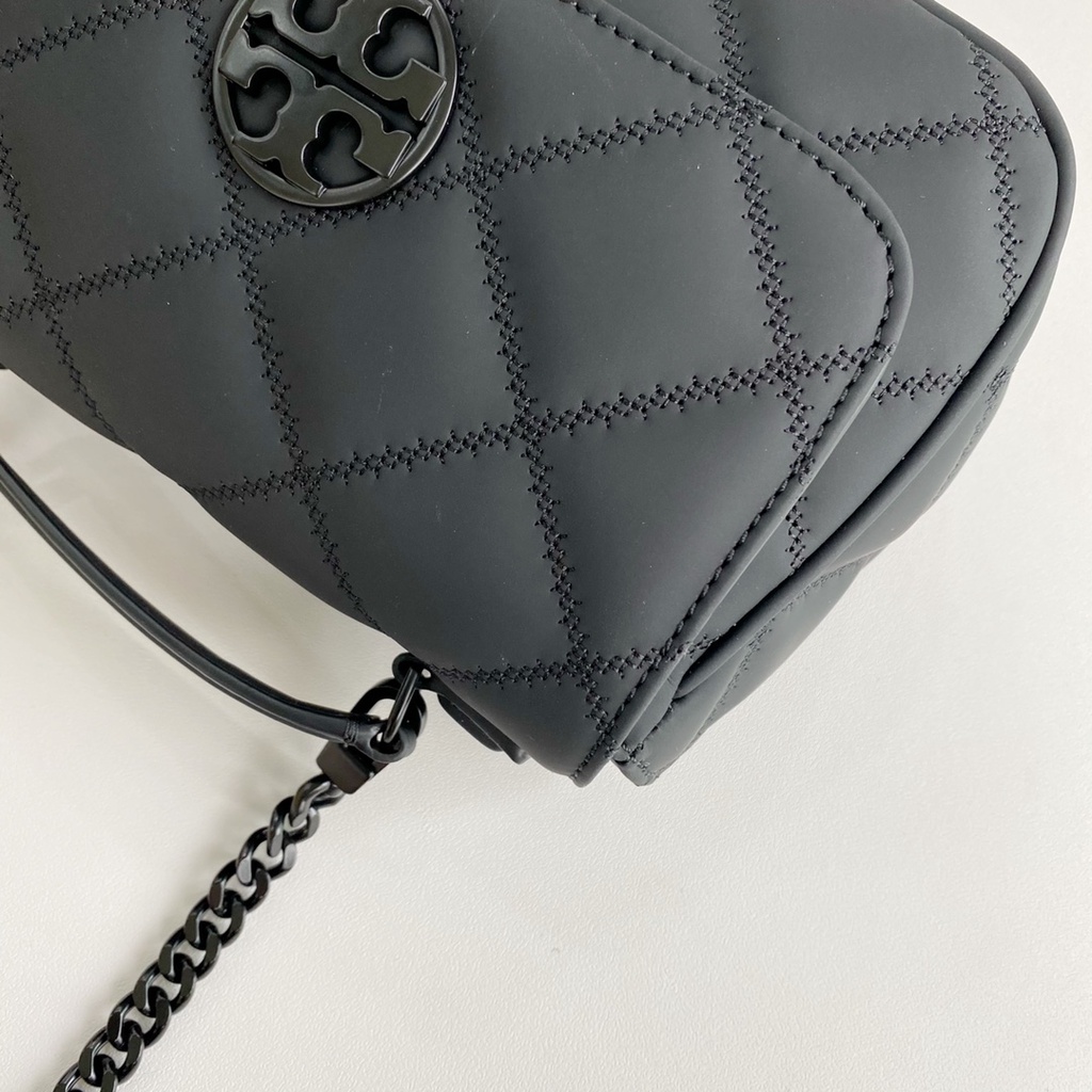 TB  44592  Hmiller series handbag messenger shoulder bag nubuck leather material, rhombus pattern smoked black bronze Hardware