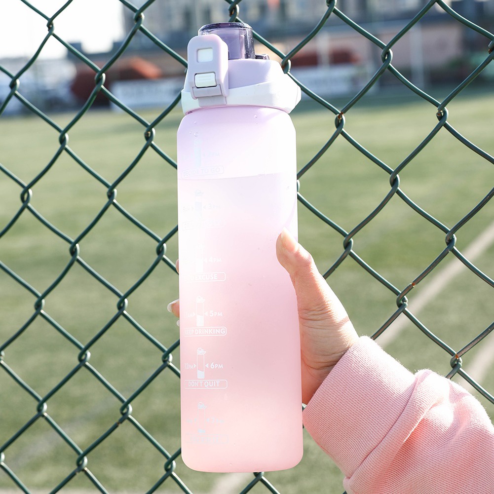 Botol Air Minum Motivasi 1 Liter kode 1000 - Botol Minum Viral 1 Liter Warna Gradasi