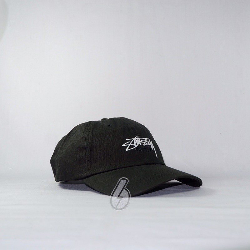 topi stussy basic cap stussy black