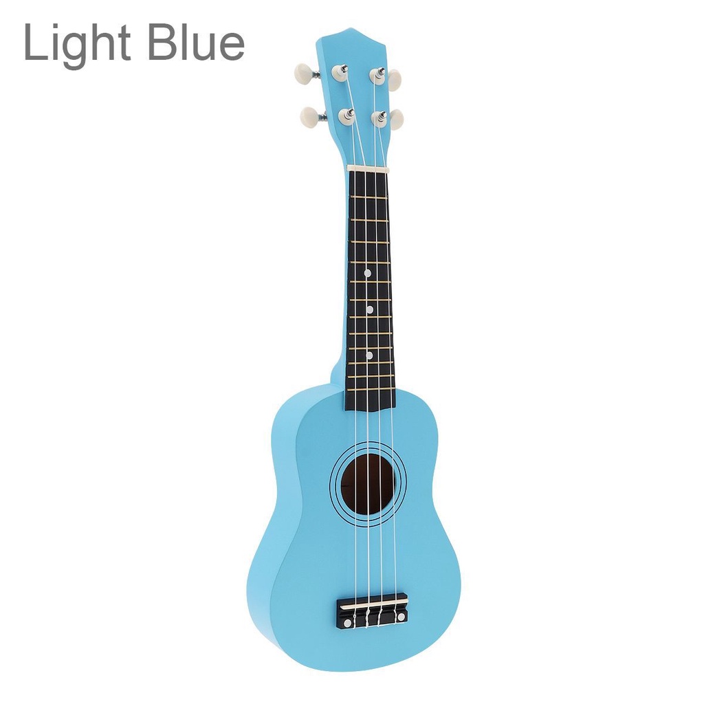 Instrumen Musik Ukulele Soprano Basswood 4 Senar Ukuran 21 Inci 5 Warna Murni