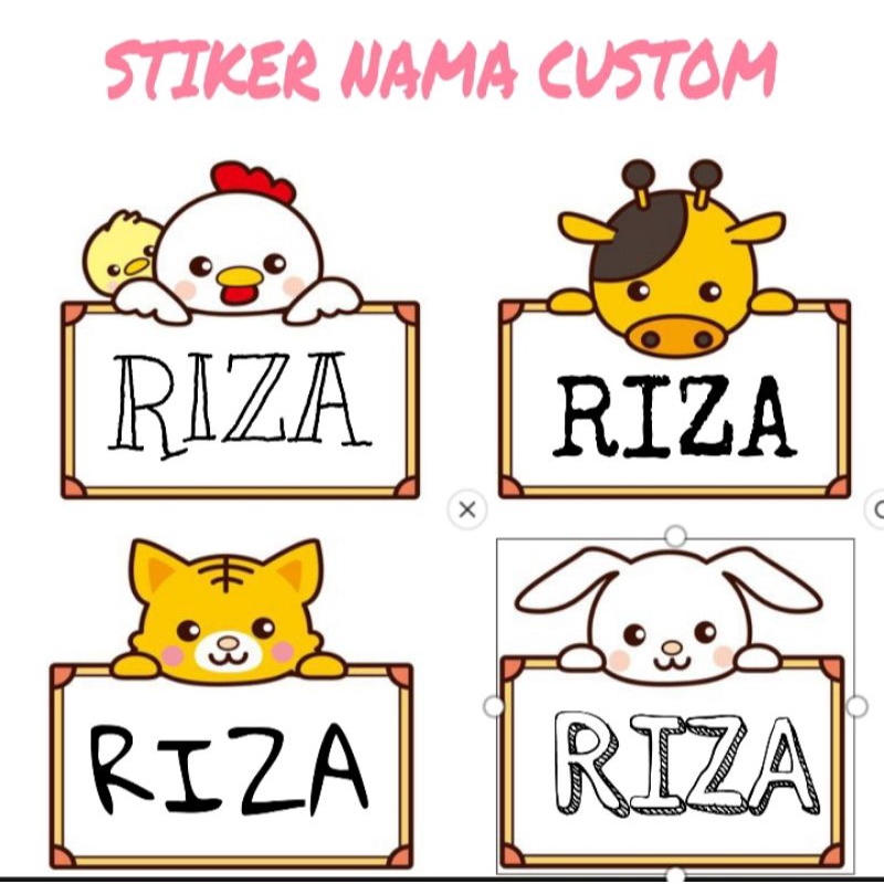 STIKER NAMA CUSTOM MURAH / 1 SET ISI 21 STIKER