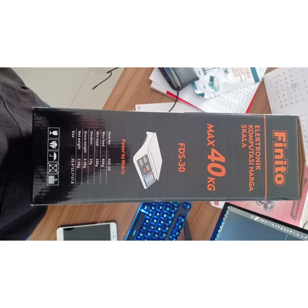 Timbangan Digital 30kg Double Display/Timbangan Buah Finito FDS30 dus hitam, Garansi 1 Tahun