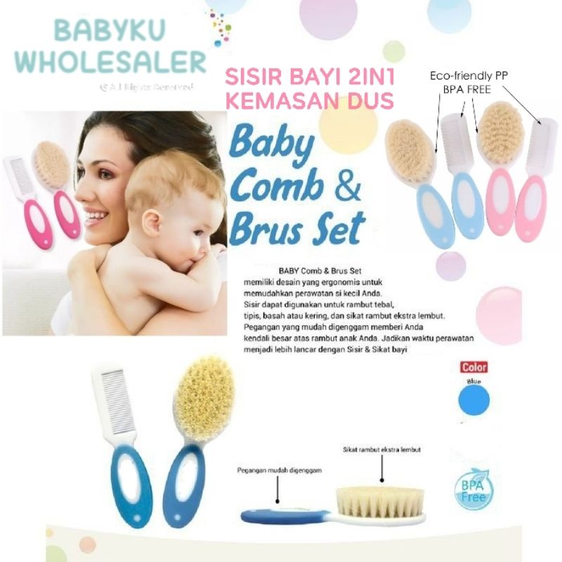 Baby kids brush comb / sisir sikat anak bayi / sisir bayi lembut 2in1