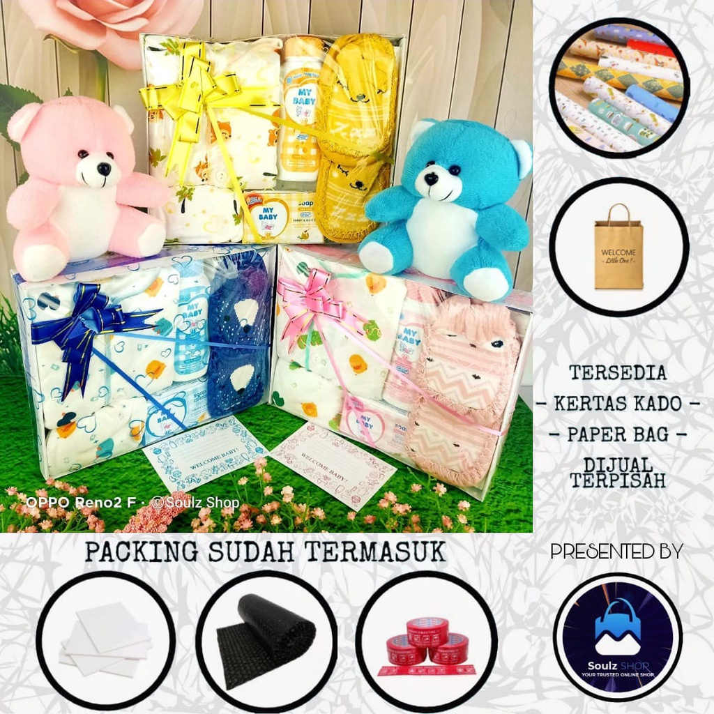 SOUL [Baby 14] Hamper Bayi Kado Lahiran Newborn Paket Set Lengkap  Cute Gift Parcel Real Pict Hampers baby boy and girl Parcel Bayi Laki-laki Perempuan