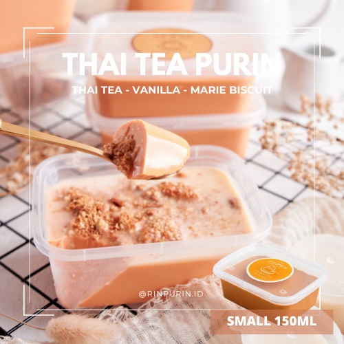 

THAI TEA PURIN - PUDING SUSU RASA THAI TEA - SAUS SUSU VANILLA BISKUIT MARIE - RINPURIN SILKY MILK PUDDING ALA JEPANG