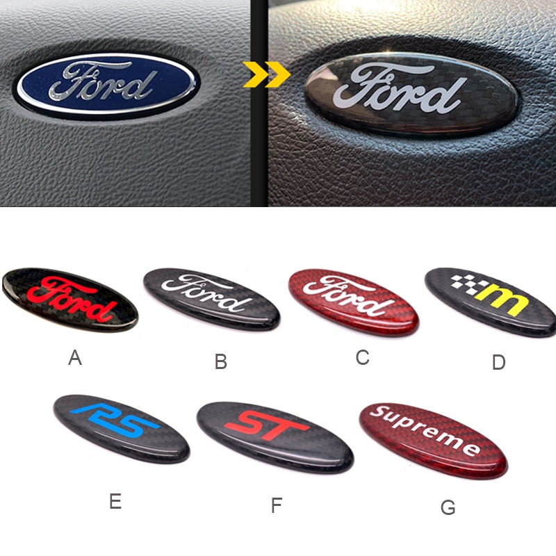 1pc Stiker Emblem Logo SUPREME Bahan Karbon Fiber Untuk Dekorasi ST RS FORD FOCUS MONDEO