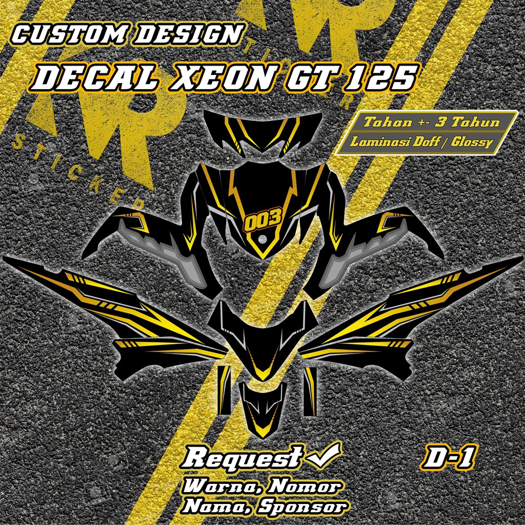 Decal Xeon GT 125 Custom Desain Stiker Xeon gt Sticker Xeon Gt KR Sticker