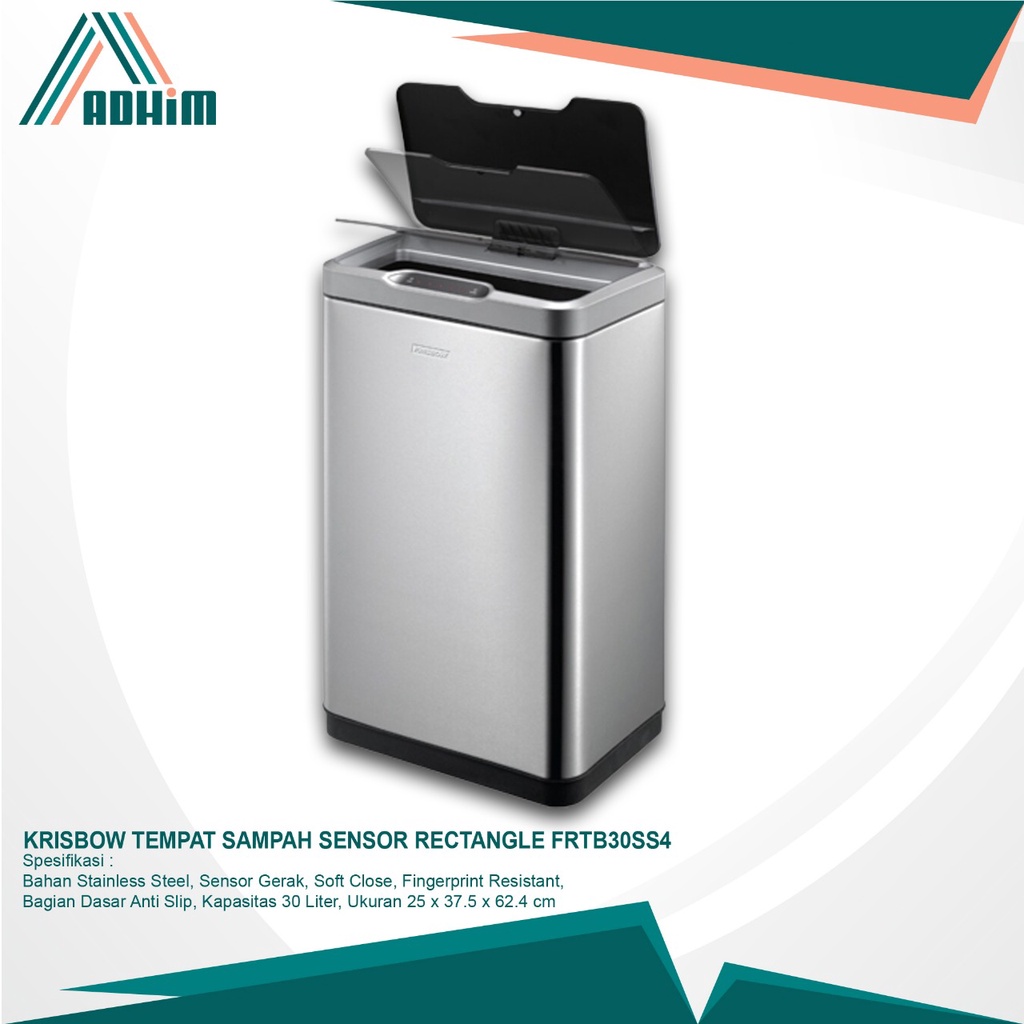 KRISBOW TEMPAT SAMPAH SENSOR RECTANGLE FRTB30SS4 30 LITER