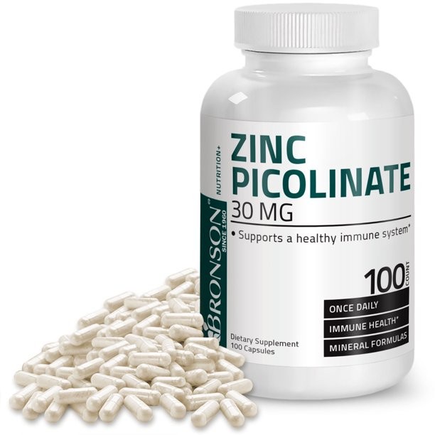 Bronson Zinc Picolinate 30 mg 100 Capsules Supports Antioxidant & Healthy Immune