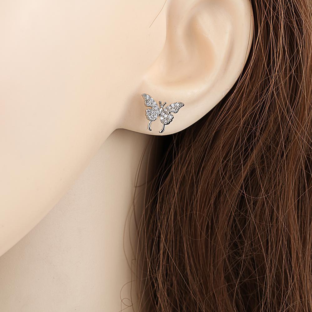 Lily Butterfly Earrings Perhiasan Tulang Rawan Anting Palsu Berlian Imitasi Ear Cuff