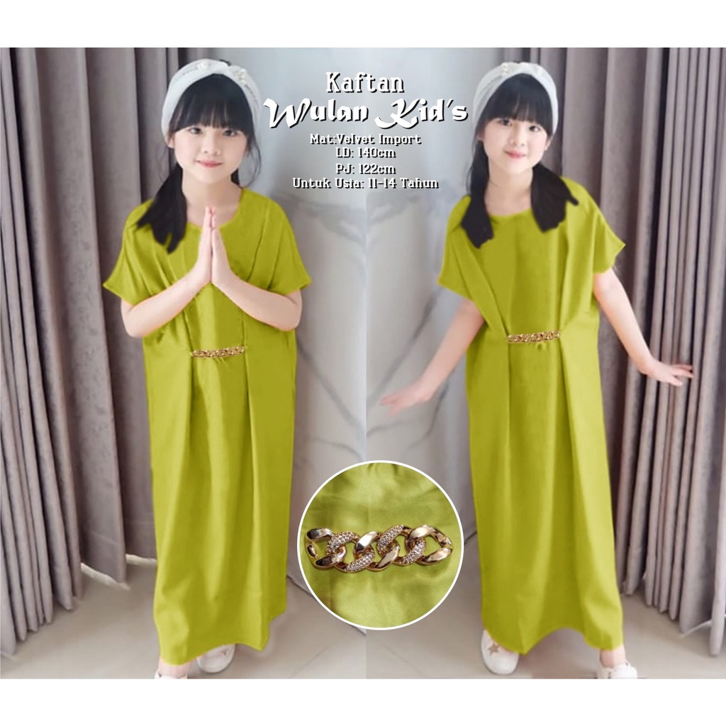 Baju Kaftan Anak Tanggung Wulan Kid’s Usia 11-14 Tahun Kaftan Anak Kekinian Viral Bisa Bayar Ditempat COD