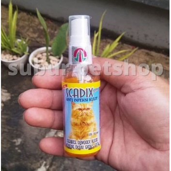 Obat Spray Semprot Kulit Infeksi Gatal Jamur Kucing Kelinci Anjing Scadix 60ml  Anti Scabies Ampuh