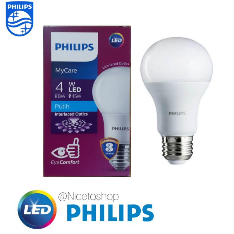 Lampu Philips Bohlam LED Bulb 3W 4W 6W 8W 10W 12W 14.5W 19W Cooldaylight