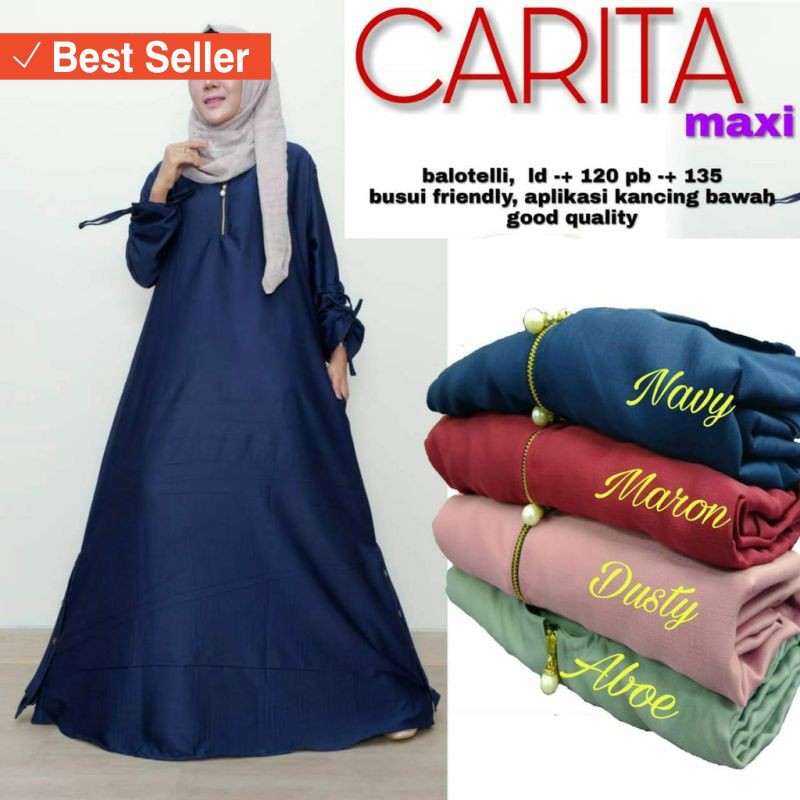 FASHION ALA KOREA BLACKPINK MURAH MERIAH / carita (ld 120cm) maxi long dress maxy muslim wanita