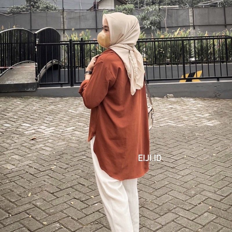 Kemeja linen oversized LD 140cm