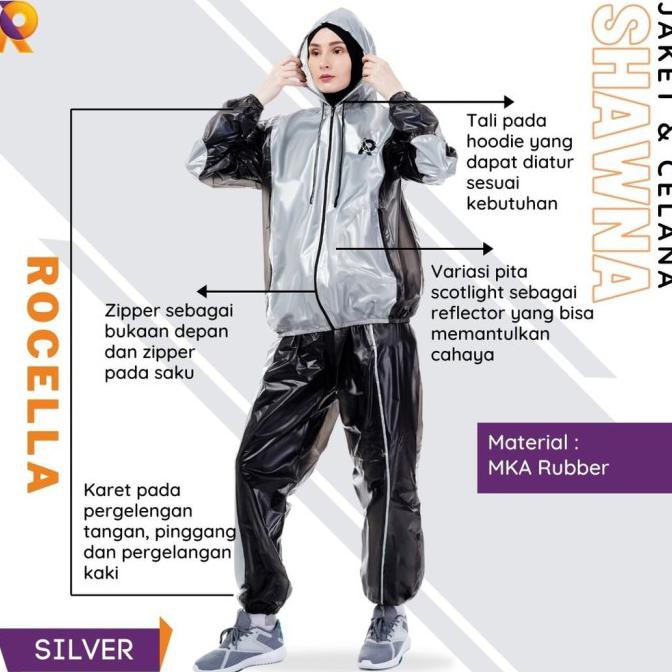 Baju Sauna Kualitas Premium, Sauna Suit All Size, Sauna Suit Big Size - Silver, All Size