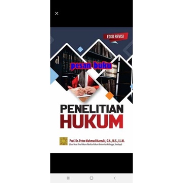 Buku Penelitian Hukum Peter Mahmud Marzuki
