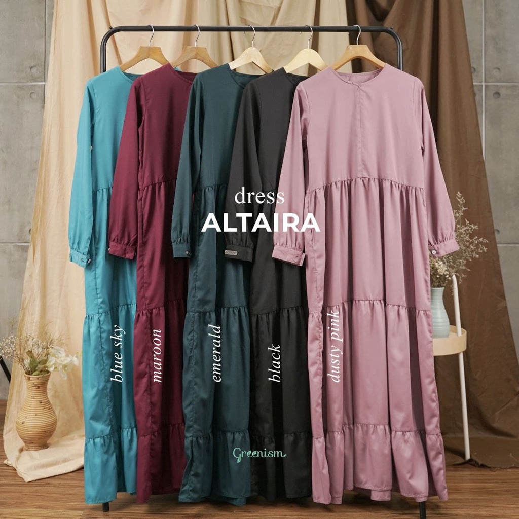 GREENISM - ALTAIRA DRESS GAMIS BUSUI TOYOBO POLOS RUFFLE 2 SIMPLE CASUAL REMAJA KULIAH MAUPUN IBU