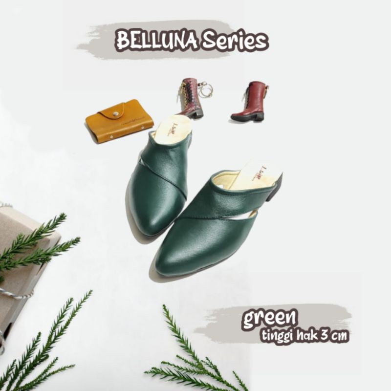 BELLUNA series GREEN sepatu flat kulit