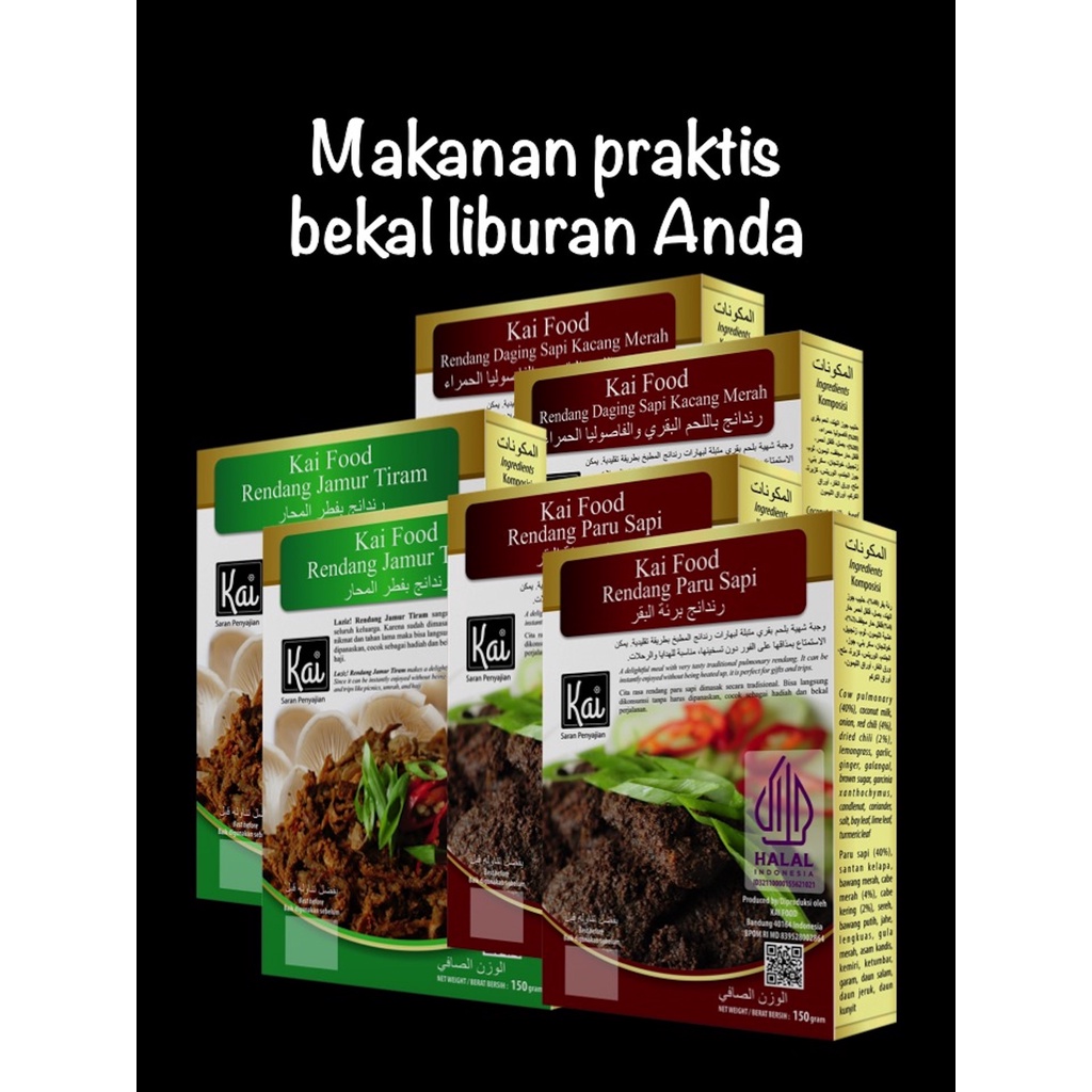 

Paket Hemat 2 RENDANG PARU SAPI 2 RENDANG JAMUR TIRAM 2 RENDANG DAGING SAPI KACANG MERAH Kai Food 900g