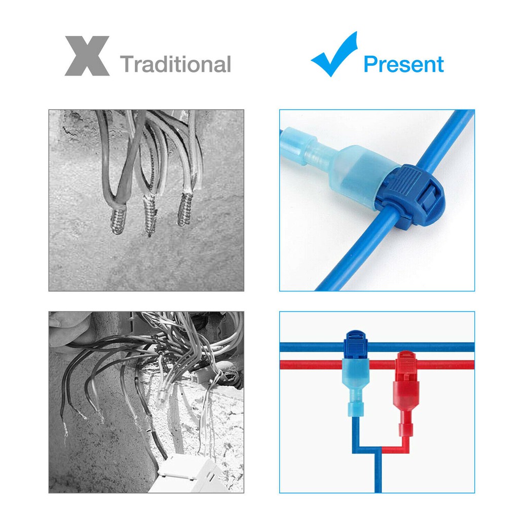 Kabel Jumper Wire Konektor  T Biru 1-2.5mm2 Terminal Scotch Lock Connector Quick Splice Crimp