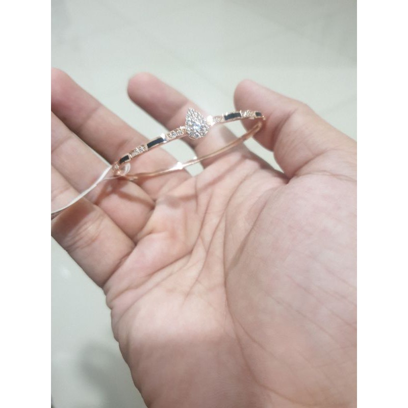 gelang bangle emas 750 mata air plat item model fashion