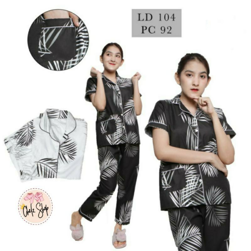 Baju Tidur Wanita/Piyama Wanita Dewasa Katun Motif Daun Part 3