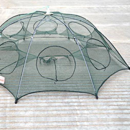 Grosir Bubu Jaring Ikan Siap Pakai Bentuk Payung 8 Lubang Hole/Perangkap Udang/Jebakan Ikan