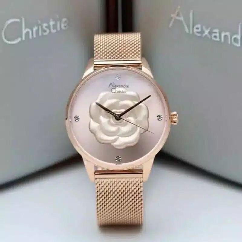 Jam Tangan WanitaAlexandre Christie 2723 AC 2723 AC2723  Ladies Talistainless Mesin Baterai Original