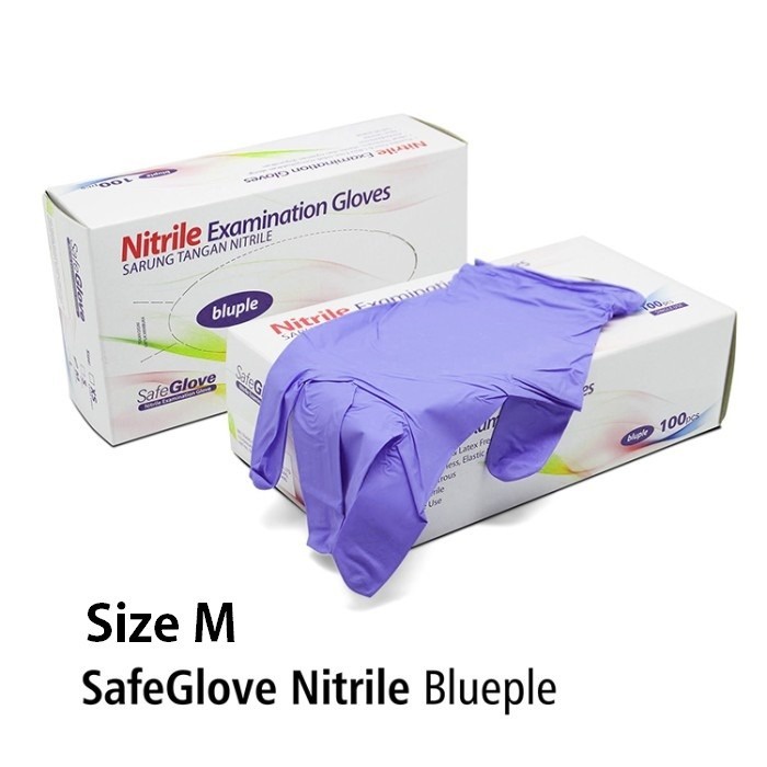 SARUNG TANGAN SAFEGLOVE NITRILE POWDER FREE ISI 100 PER BOX MEDICAL ONLINE MEDICALONLINE