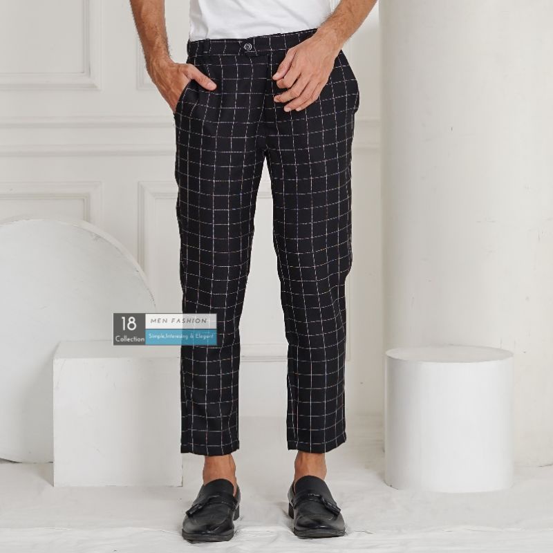[BEST SELLER] Trousers Tartan Slimfit  / Celana Panjang Pria / Celana Kantor Pria