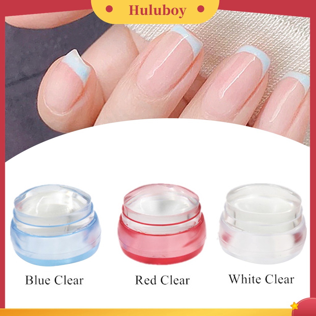 Huluboy Huluboy♡ Alat Stamper Kuku Kepala Bulat Bahan Silikon Transparan Untuk Manicure