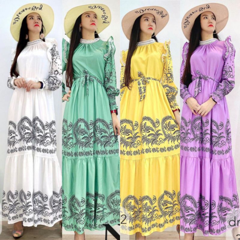 Gamis bangkok bohemian elegan premium impor/Dress bangkok