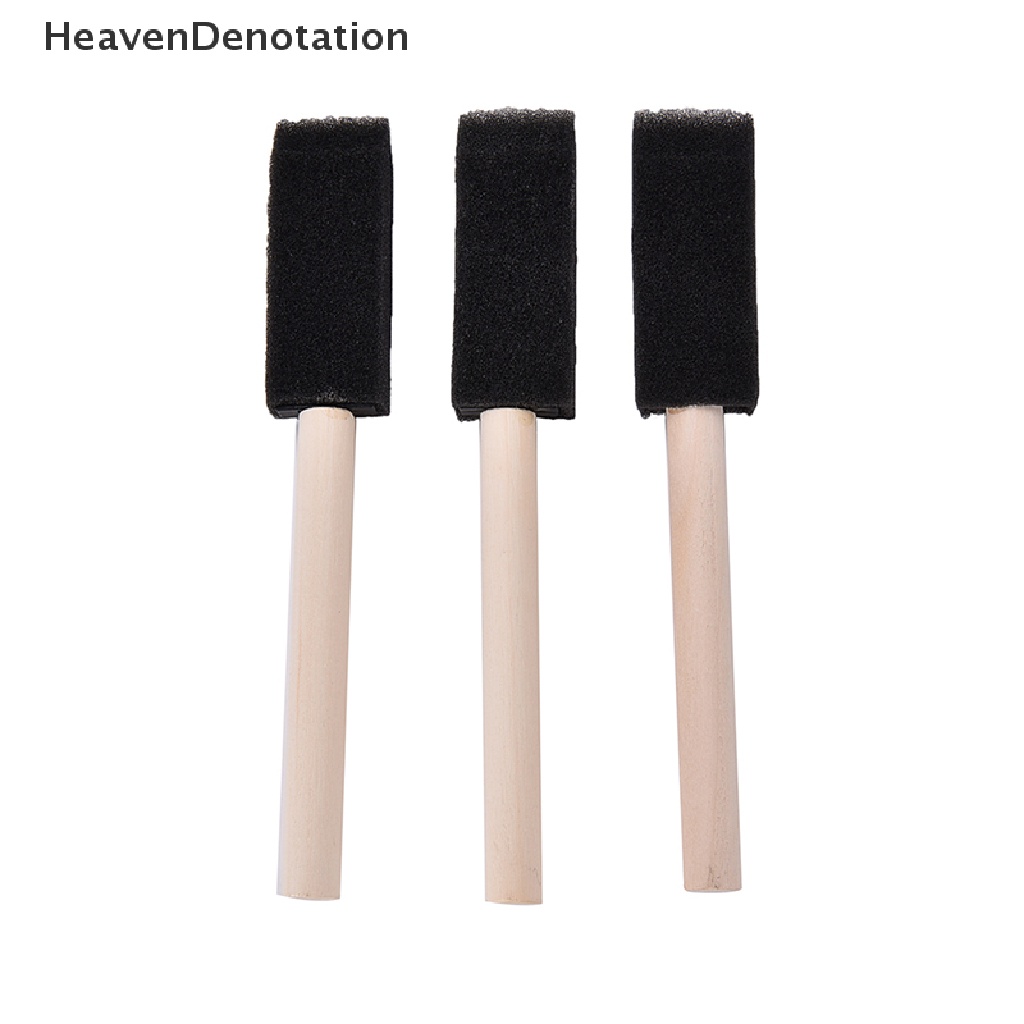 [HeavenDenotation]   Foam Sponge Brushes Wooden Handle Painting Drawing Craft Draw