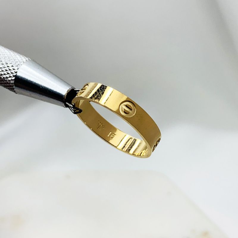 Cincin Classic Polos TEBAL Emas Asli Kadar 700 750 16K 17K Kuning Yellow Putih White Rose Gold Pink 