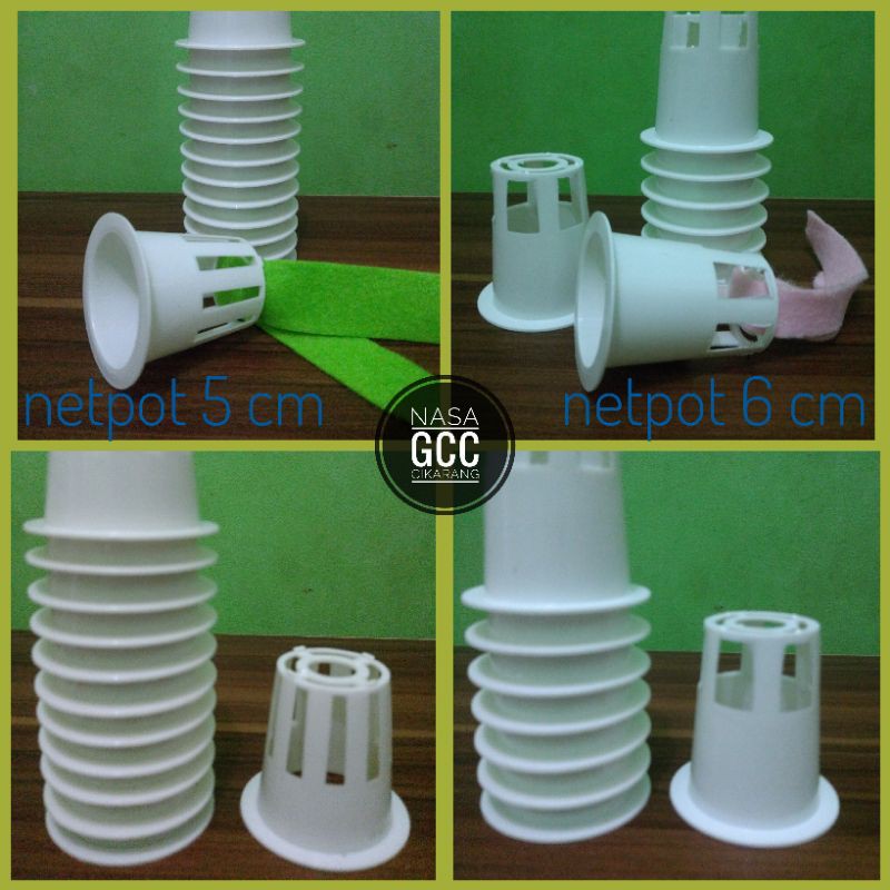 Netpot Putih Hidroponik + Sumbu