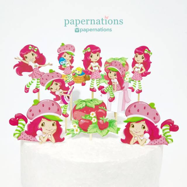 Cupcake Topper Strawberry Shortcake / Topper Strawberry Shortcake / Cake Topper Strawberry Shortcake