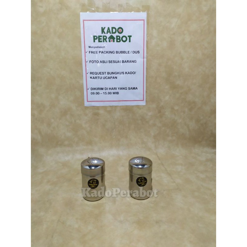 tempat lada ST golden horse - wadah bubuk bumbu asin manis stainless