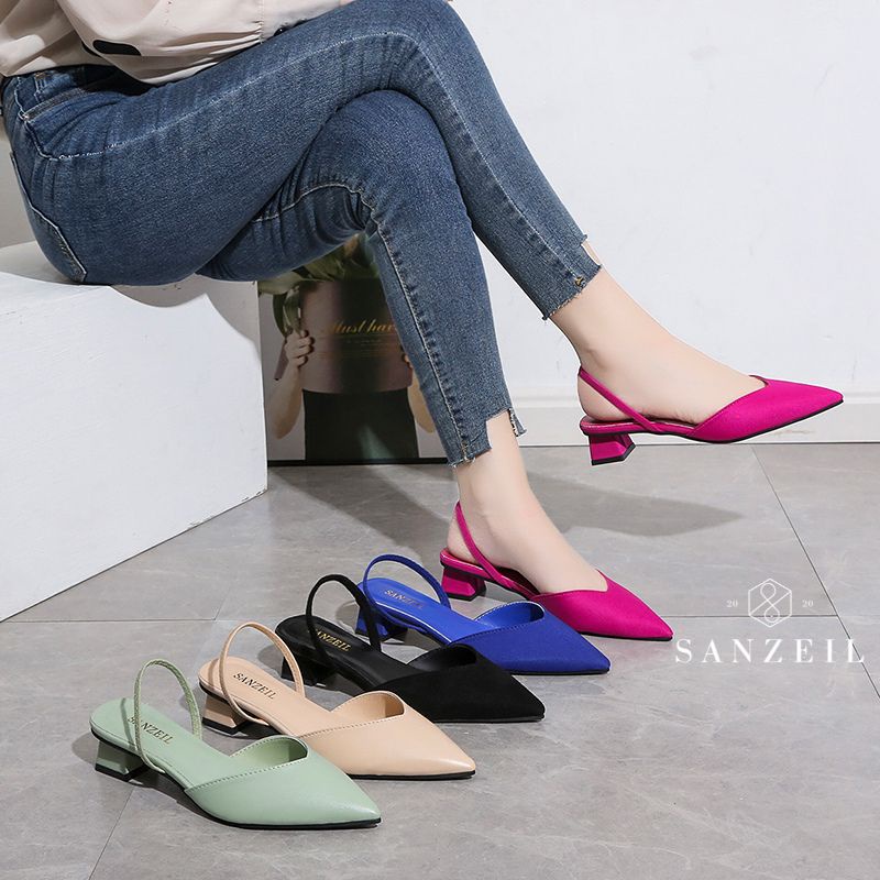 Sendal Wanita GO28 Import Sandal Tali Belakang Klasik Story